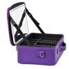 Advwin 15-inch Portable Makeup Case With Led Light Mirror, 3 Color Modes, 7 Adjustable Dividers, Usb Charging, Purple