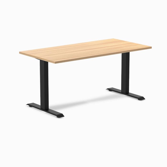 Desky Fixed Height Melamine Office Desk Matte Black Frame 150cm