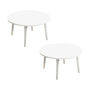 SOGA 2X White Portable Floor Table – Small