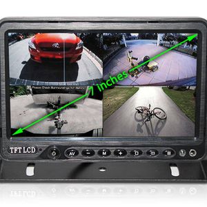 Elinz 7" DVR Splitscreen Monitor 12V 24V 4 AV Inputs - 7.0"