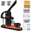 VEVOR 58mm Button Maker Machine Black Installation-Free Badge Punch Press Kit with 100pcs Parts