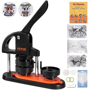 VEVOR 58mm Button Maker Machine Black Installation-Free Badge Punch Press Kit with 100pcs Parts