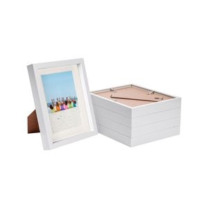 Nicola Spring 8" x 10" White 3D Box Photo Frames - 5" x 7" Mount - Pack of 5