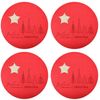 4x 2pc Urban Felt Christmas Star Trees Table Place Mat Set 34cm Red