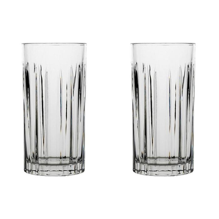 2x 6pc Porto Peyton Soda Lime Glass Hi Ball Tumblers Set 350ml Clear