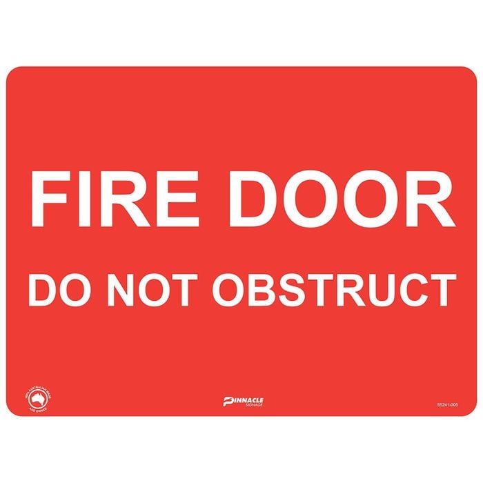 Pinnacle Signage 400 x 300mm Fire Door Do Not Obstruct Sign
