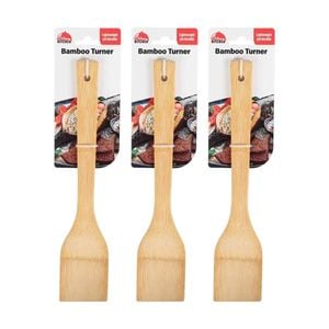 3PK Culinary Kitchen Bamboo Turner W/ Hanging Hole Cooking Utensil 30cm