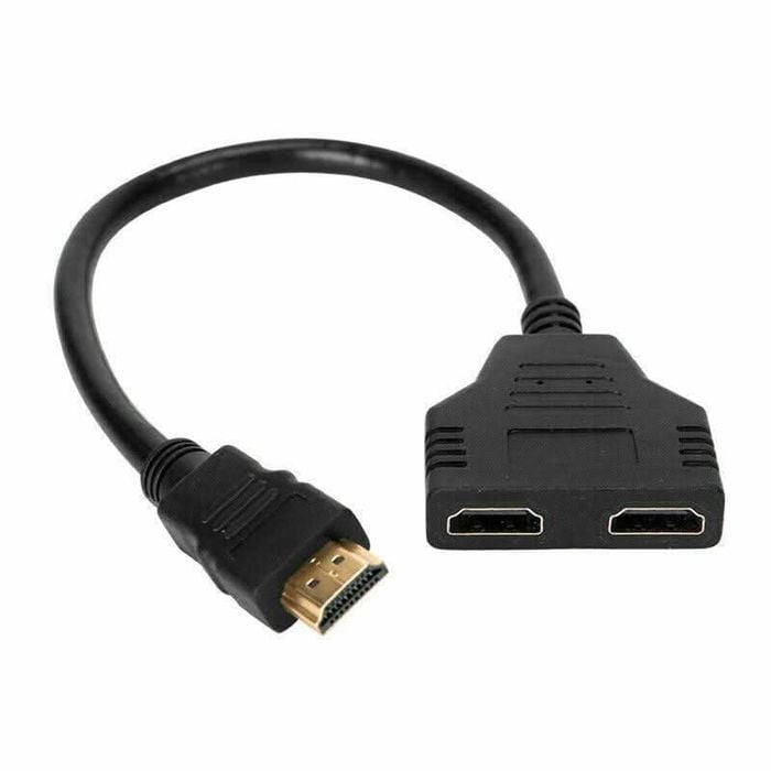 HDMI Splitter 1 In 2 Out Cable Adapter – 1080p Full HD Display Duplicator