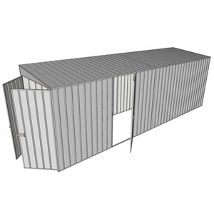 Build-a-Shed 1.5 x 6 x 2m Single Hinged Side Door Skillion Shed - Zinc