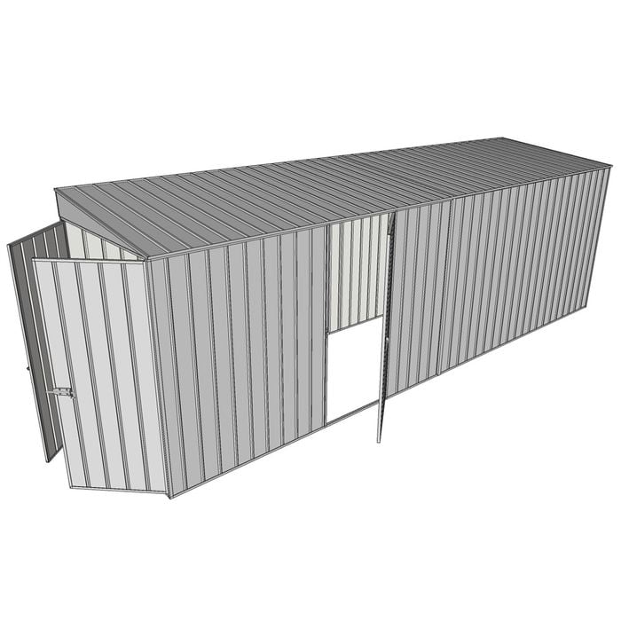 Build-a-Shed 1.5 x 6 x 2m Single Hinged Side Door Skillion Shed - Zinc