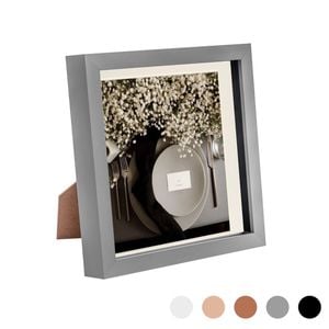 Nicola Spring Acrylic 3d Box Photo Frame With 6" X 6" Mount - 8" X 8"  - Grey