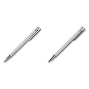 2x Lamy Logo M+ Medium 1mm Tip Sprung Stainless Steel Clip/push Ballpoint Pen Wh