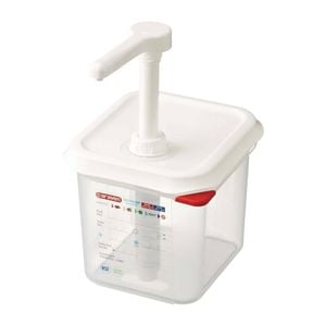 Araven Sauce Dispenser With Pump Gn 1/6 Transparent 2.6ltr Commercial Kitchen Catering
