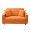 Anyseat 2 Seater Sofa Cover Plain Orange Style And Protection For Living Room Sofa Chair Elastic Stretchable Slipcover