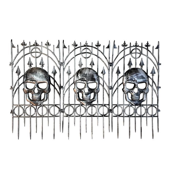 Click 91cm Black Silver Halloween Gothic Skull Haunted Fencing