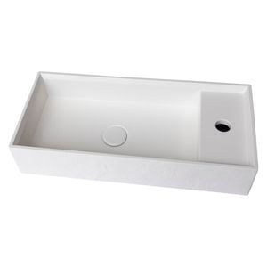 New Form Concreting Bluff Rectangle Concrete Wall Mount/Counter-Top Basin in Crisp White