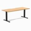 Desky Fixed Height Select Beach Scalloped Melamine Desk 180x75cm Matte Black Leg