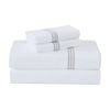 Grosvenor House 500TC Hotel Embroidered Sheet Set Queen White With Taupe