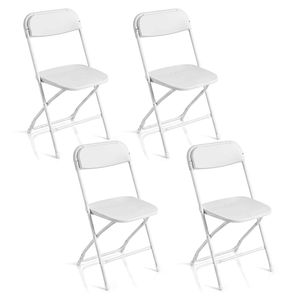 Costway 4Pack Folding Dining Chair Indoor Outdoor Footrest No assembly-White