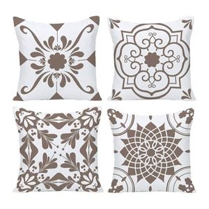Catzon 4 Pcs Modern Throw Pillow Covers Geometric Flower Pattern for Couch