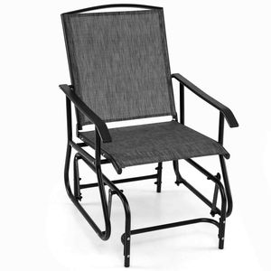 Costway Single Person Glider Chair Living Room Seat-Grey