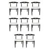 SK Designer Living | Pack of 8 | Replica Hans Wegner Elbow Chair CH20 - Black & White