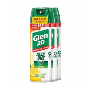 Glen 20 375g Citrus Breeze Disinfectant Spray - 3 Pack