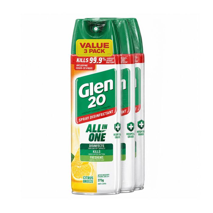 Glen 20 375g Citrus Breeze Disinfectant Spray - 3 Pack