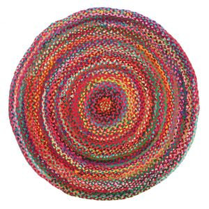 The Rug Connection Gallery Chindi Pink 150x150cm - Small Round Boho Handwoven Indoor Rug