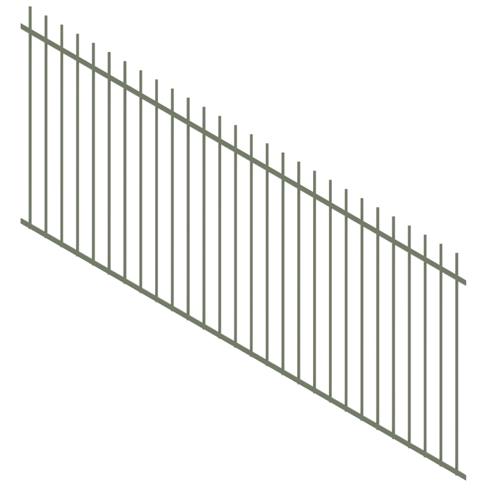 ProtectorAl 1201 - 2400 x 1200mm Pale Eucalypt Raked 16-30º Picket Top Pool Fence Panel