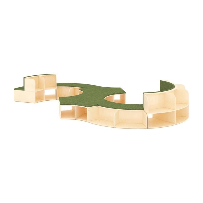 Jooyes Puzzle Series Curved Modular Bookshelf Seating And Lounge Set