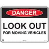 Pinnacle 400 x 300mm Poly Danger Look Out For Moving Vehicles Sign