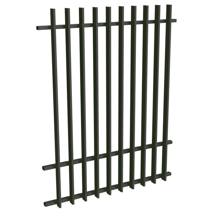 ProtectorAl 0350-1200W x 1500H Woodland Grey Aluminium Radiator Pool Fence Panel with mid rail
