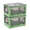 Catzon 2 Pcs Collapsible Storage Bins with Lids for Kitchen Dorm Room-Green-2XL