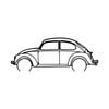 Ignite Laser Volkswagen Beetle Silhouette Metal Wall Art Coated Black 15.7inch/40cm