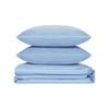 LINENOVA 1800TC Striped Comfort Quilt Cover Set - Super King,Light Blue