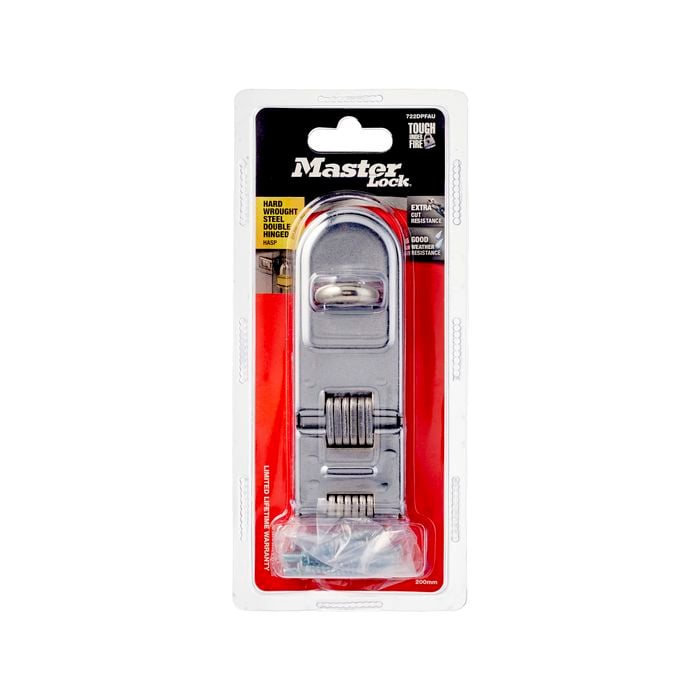 Master Lock 200mm Double Hinged Hasp and Staple
