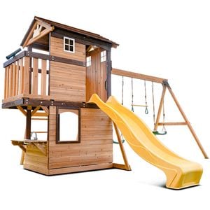 Lifespan Kids Darlington Swing Set Cubby Play Centre With 2.2m Yellow Slide