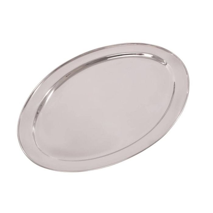 Olympia Serving Tray Oval Stainless Steel 660mm Catering Platter Tableware