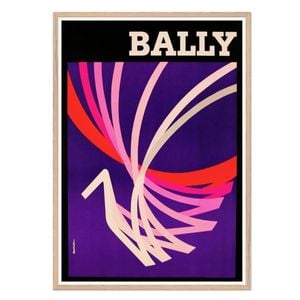Galrie Bally Vintage Art Deco Poster Elegant Abstract Artwork for Home Decor, Wood Frame, 50 x 70cm (20 x 28inch)