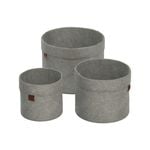 Flexi Storage Living Light Grey Round Felt Baskets - Set Of 3 - Light Grey