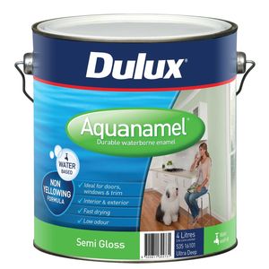 Dulux 4L Enamel Paint Aquanamel Semi Gloss Ultra Deep - 4L