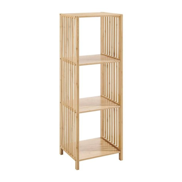 Nicolette Open Shelf Bookshelf Display Unit 3 Tier Bamboo