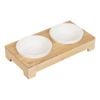 Baxter Bone Small White Two Tone Double Pet Bowl