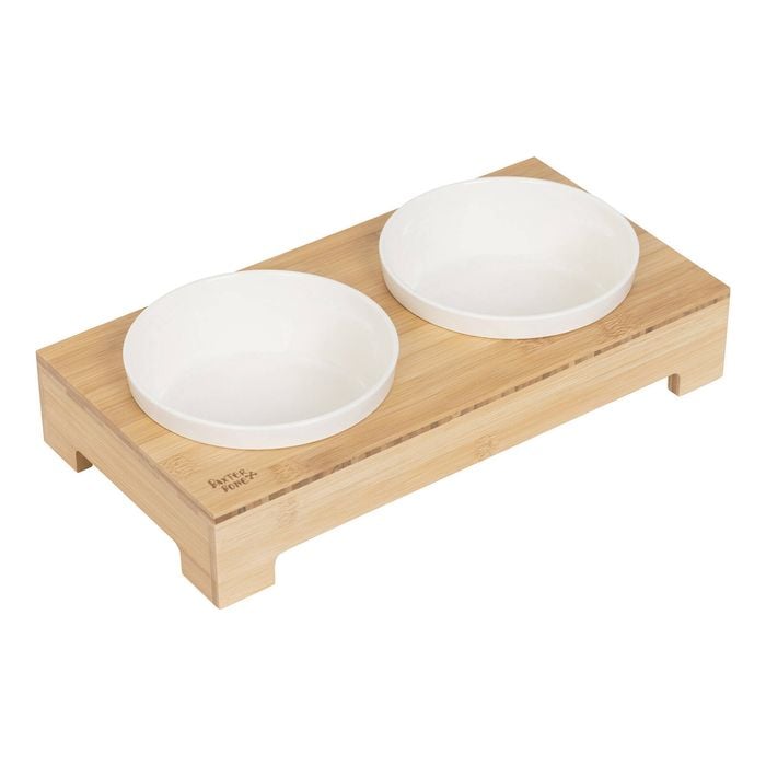 Baxter Bone Small White Two Tone Double Pet Bowl