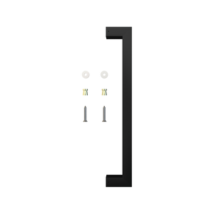 Rolltrak 400mm Black Matte Barn Door Square Single Pull Handle