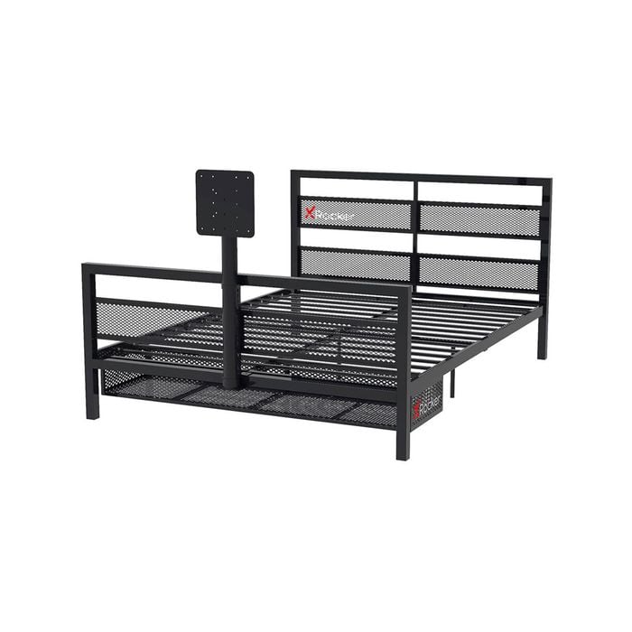 X Rocker Basecamp Gaming Double Bed Frame w/ TV Mount- Black