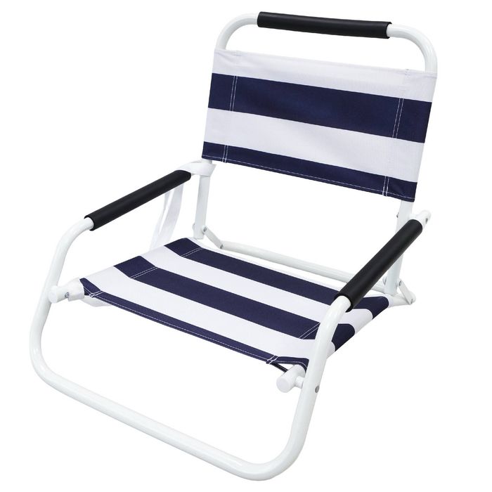 Marquee Aluminium Navy Stripes Low Beach Chair