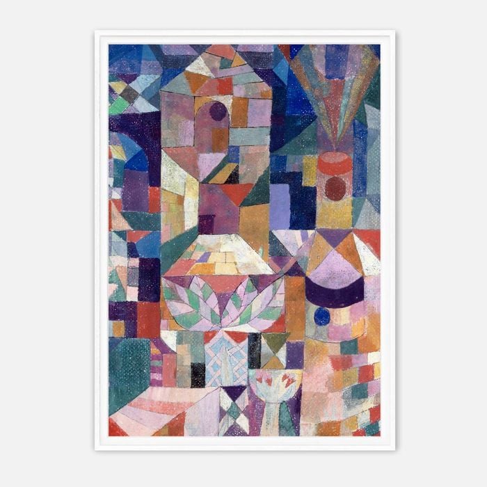 Galrie Paul Klee Castle and Sun Geometric Art Print for Modern Decor, White Frame, A3 30 x 42cm (12 x 16inch)