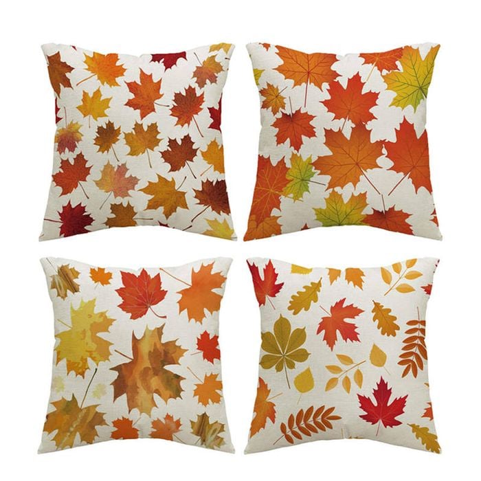Catzon 4 Pcs Autumn Throw Pillow Covers Linen Thanksgiving Day Decor-Set 1